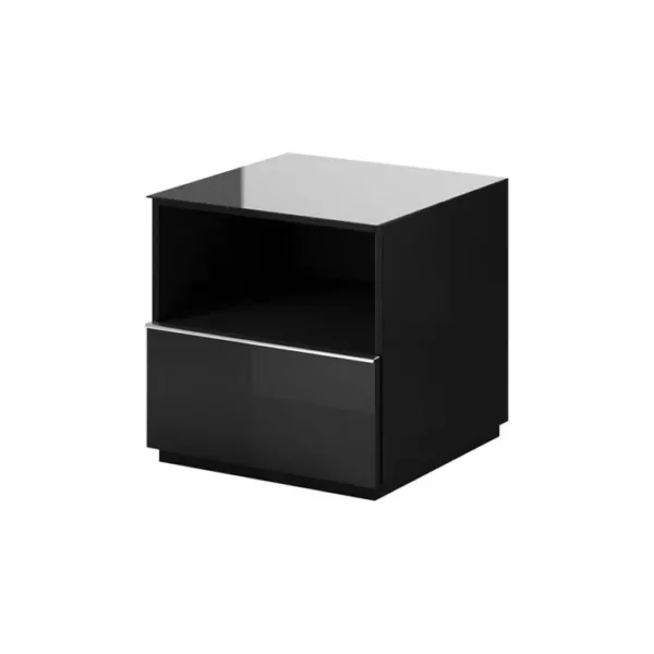 Petit Meuble TV Ou Meuble Dappoint 50cm Collection Zante Avec 1 Tiroir Et Une Niche Avec LED