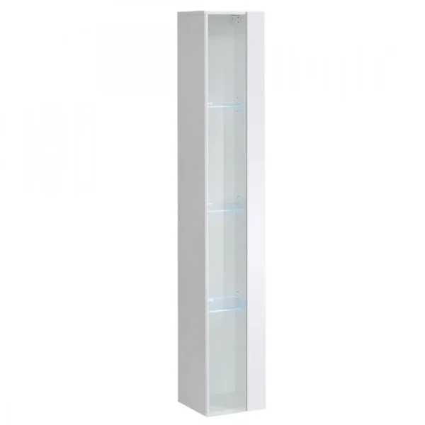 Vitrine Suspendue Blanche Avec 1 Porte Vitrée Et Éclairage LED Inclus. Collection Switch.