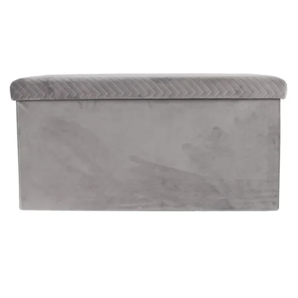 Banquette Coffre Pliable Velours zigzag 76cm Gris