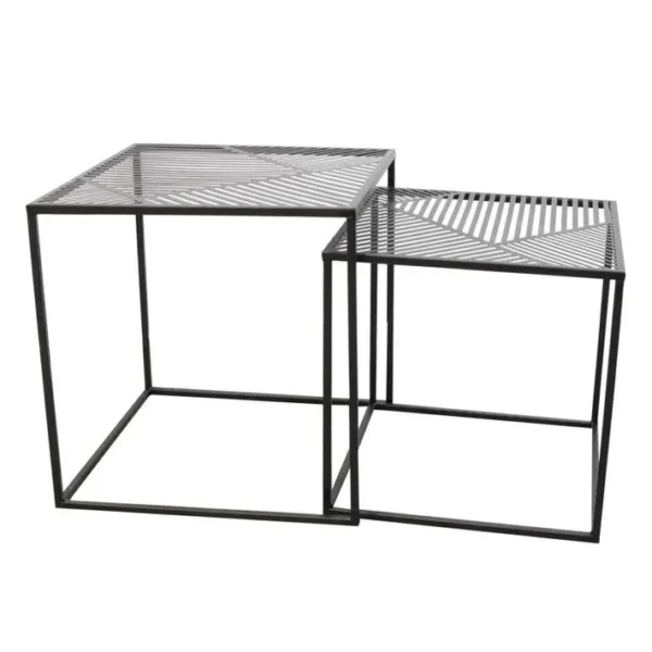 2 Tables Dappoint Design Industriel En Métal Riga - Noir