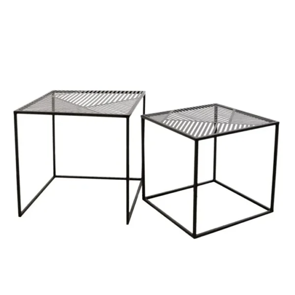 2 Tables Dappoint Design Industriel En Métal Riga - Noir