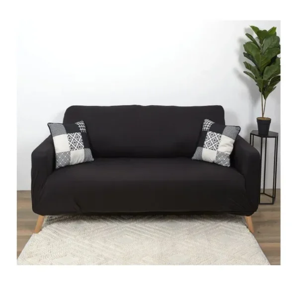 Housse Extensible Pour Canapé 2 Places - Noir - 170 X 80 Cm