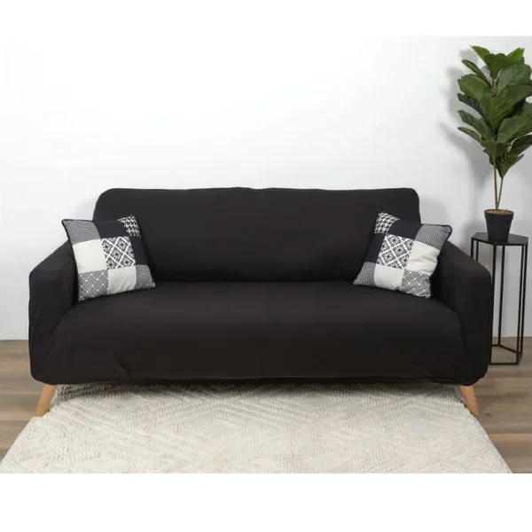 Housse Extensible Pour Canapé 3 Places - Noir - 230 X 85 Cm