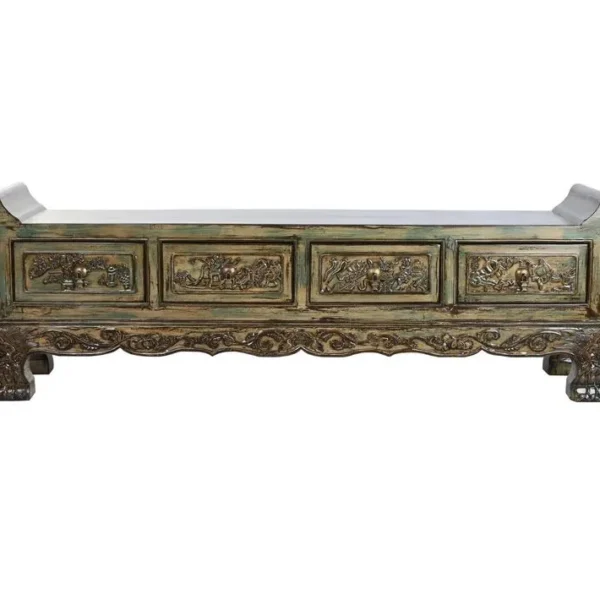 Banquette En Bois Orme Vieilli - Longueur 179 X Profondeur 43 X Hauteur 58 Cm