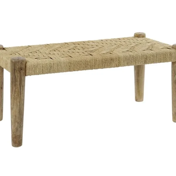 Banquette En Bois De Manguier Coloris Naturel - Longueur 88 X Profondeur 42 X Hauteur 39,5 Cm