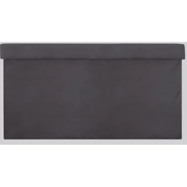 Banquette Coffre Pliable Velours Tess - L. 76 X H. 38 Cm - Gris