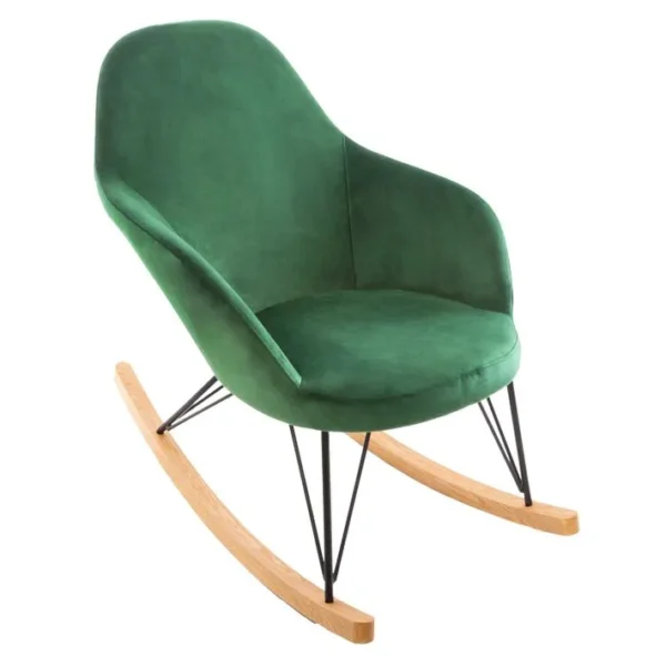 Rocking Chair En Velours Ewan - Vert