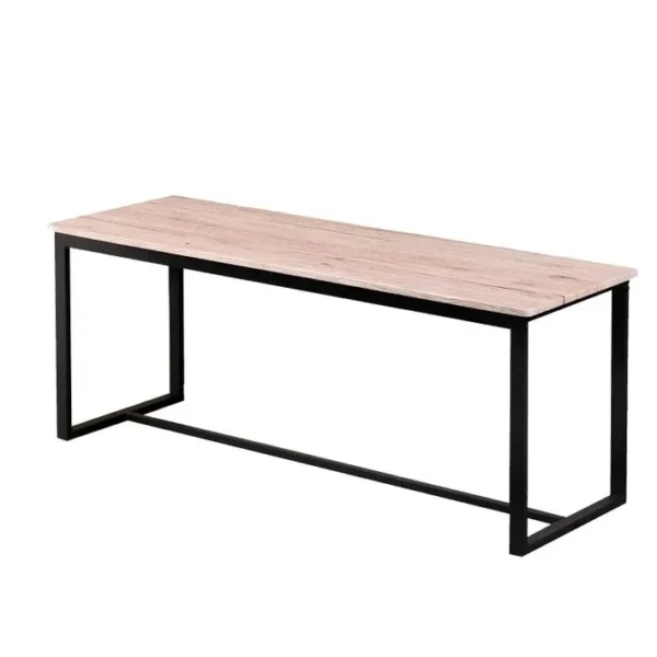 Banc Dintérieur Dock En Mdf Et Métal - H.45cm X L.120 Cm - Beige Et Noir