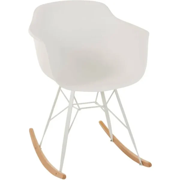 Fauteuil Rockingchair Blanc Polypropylène 69x56,5x79cm