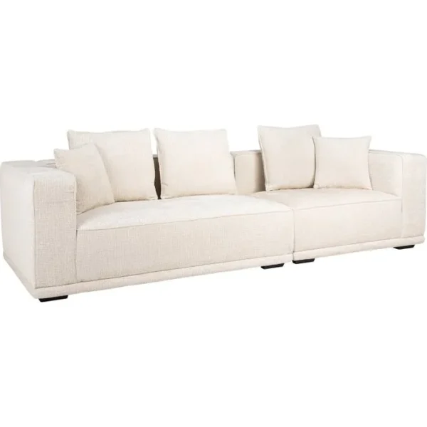 Sofa Lusso Chenille 3 Places Confort Beige