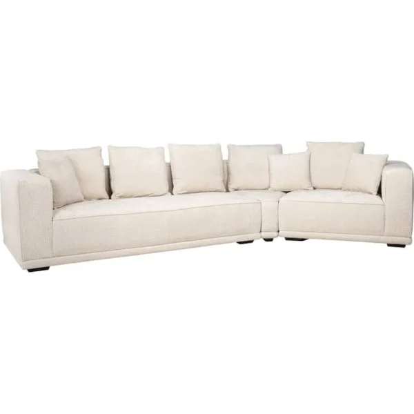 Sofa Lusso Chenille 4 Places Confort Beige