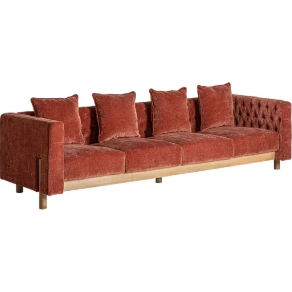 Sofa Carlton Bordeaux: Élégance Et Confort Art Déco