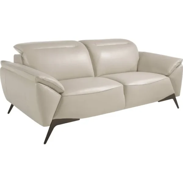 Sofa 2 Places Design Cuir Taupe Angel Cerda