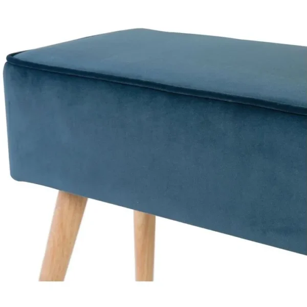 Banc Scandinave En Velours Bleu Foncé Vixy