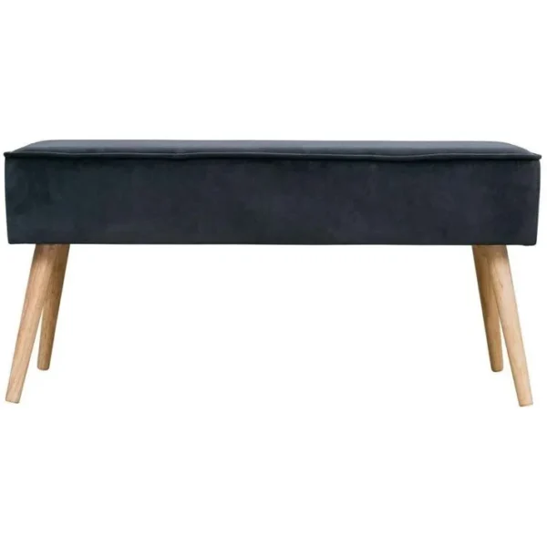 Banc Scandinave En Velours Gris Foncé Velvet