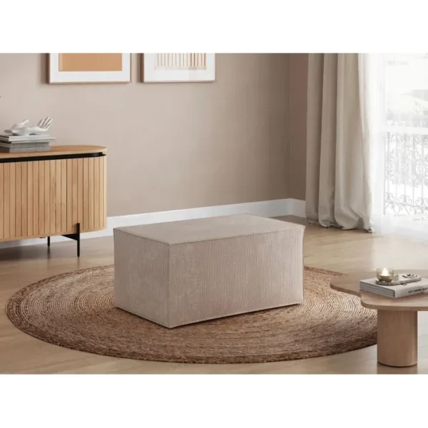 Clarisse - Pouf En Velours Côtelé - Beige