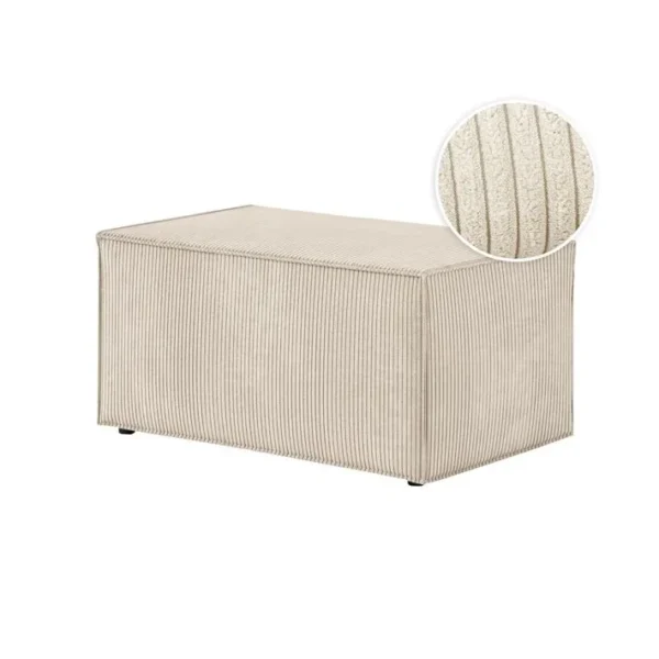 Clarisse - Pouf En Velours Côtelé - Beige