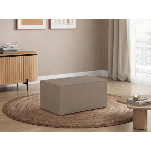 Clarisse - Pouf En Tissu Bouclette - Taupe