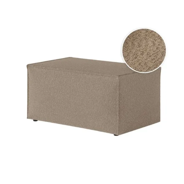 Clarisse - Pouf En Tissu Bouclette - Taupe