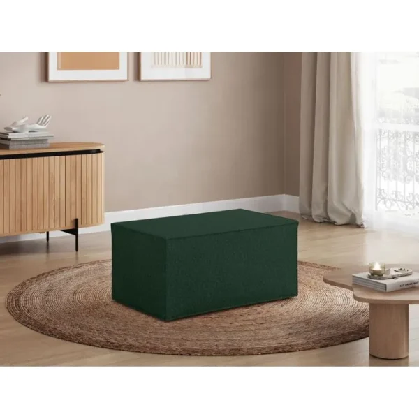 Clarisse - Pouf En Tissu Bouclette - Vert