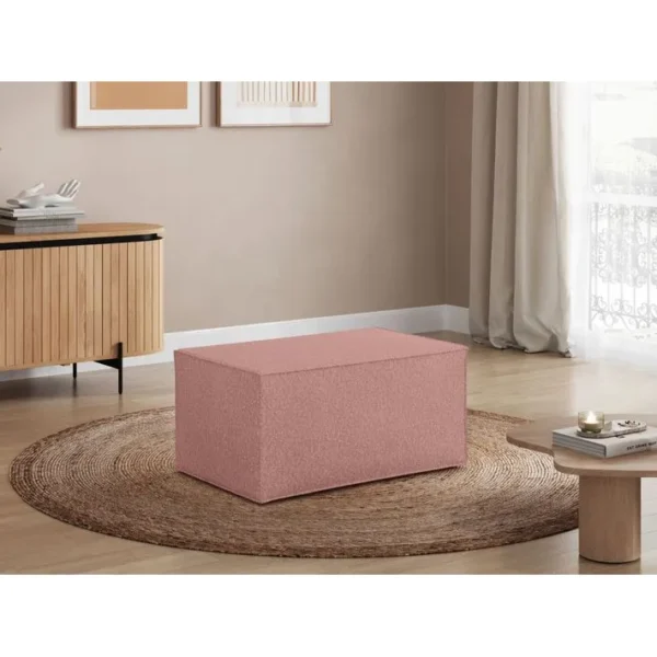 Clarisse - Pouf En Tissu Bouclette - Rose