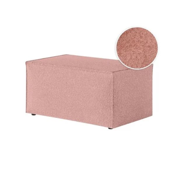 Clarisse - Pouf En Tissu Bouclette - Rose