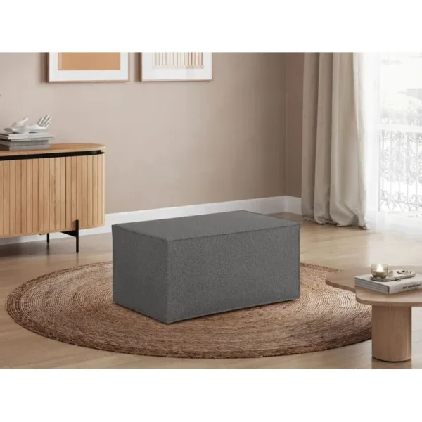 Clarisse - Pouf En Tissu Bouclette - Gris