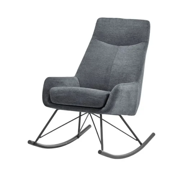 Fauteuil Rockingchair Bouclette Anthracite