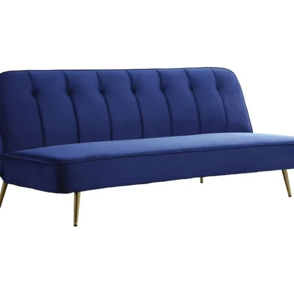 Canapé Clic Clac En Velours james - 180 X 83 X 75 Cm - 3 Places - Bleu Foncé