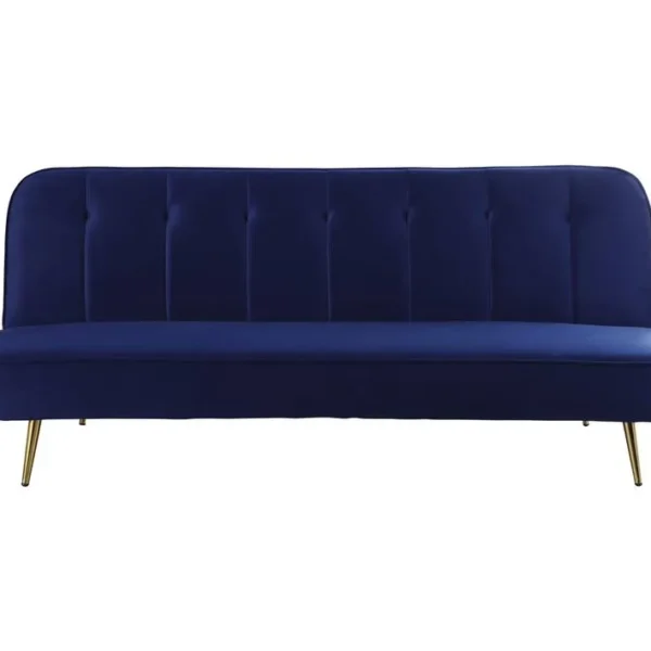 Canapé Clic Clac En Velours james - 180 X 83 X 75 Cm - 3 Places - Bleu Foncé