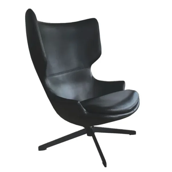 Torini - Fauteuil Rotatif Aspect Cuir Noir