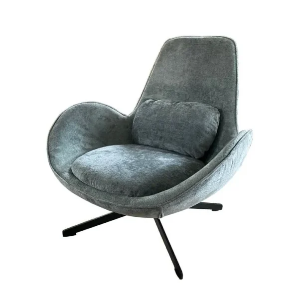 Space - Fauteuil Rotatif En Velours Gris