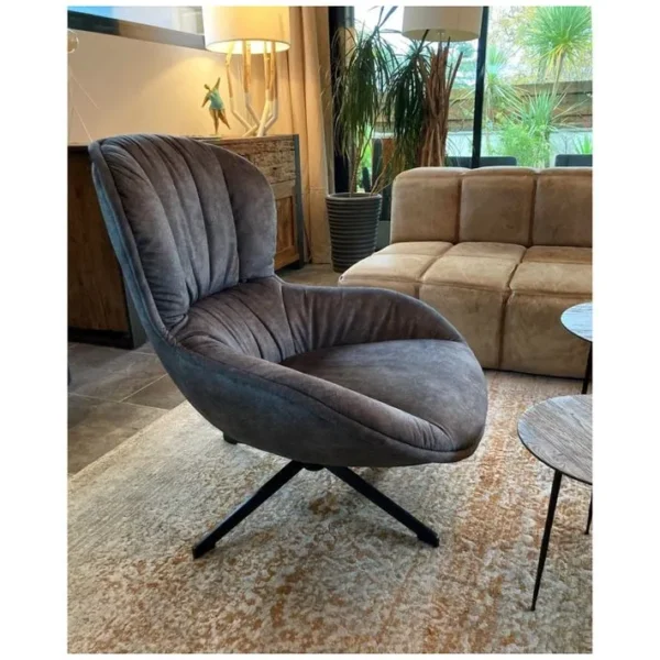 Tessano - Fauteuil Confortable En Tissu Gris