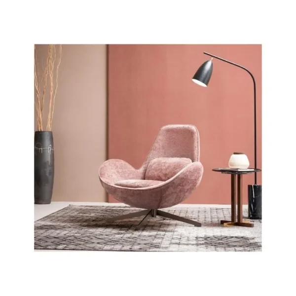 Space - Fauteuil Rotatif En Velours Rose