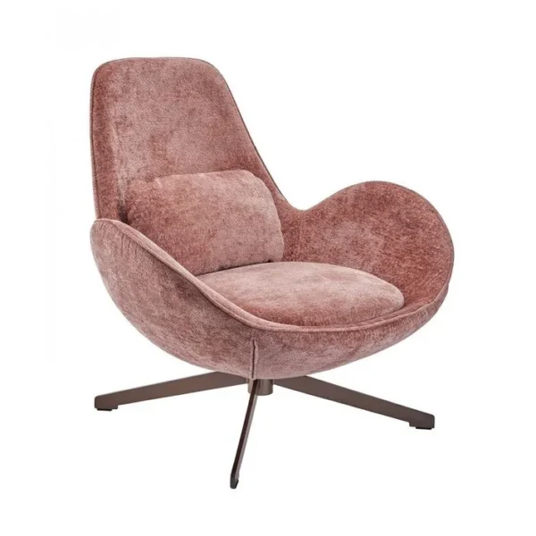 Space - Fauteuil Rotatif En Velours Rose