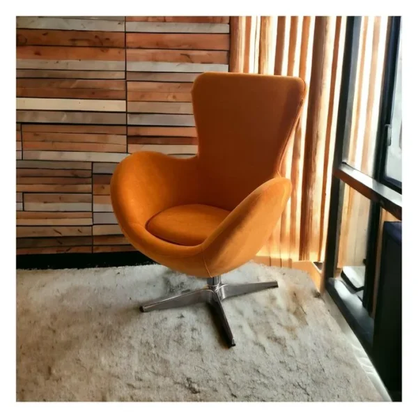 Cocoon - Fauteuil Design En Velours Orange