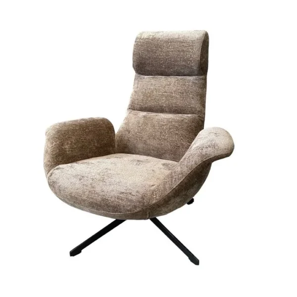 Asti - Fauteuil Rotatif En Velours Marron