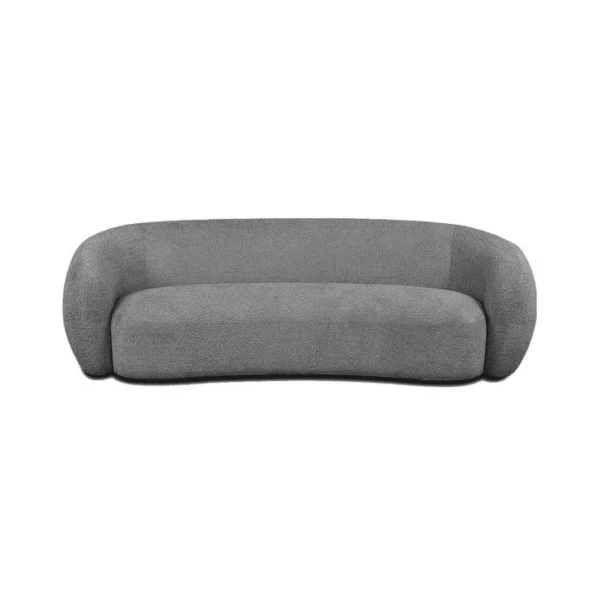 Moon - Canapé 3 Places Tissu Bouclette Gris