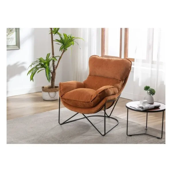 Easy - Fauteuil En Velours Orange