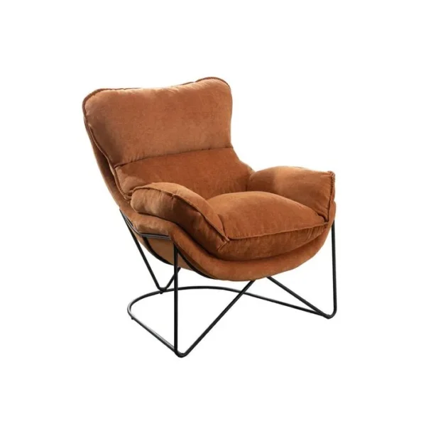 Easy - Fauteuil En Velours Orange