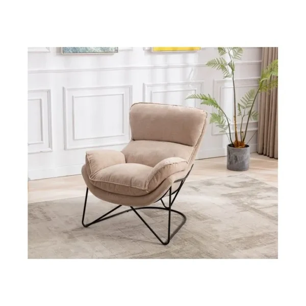 Easy - Fauteuil Confortable En Velours Beige