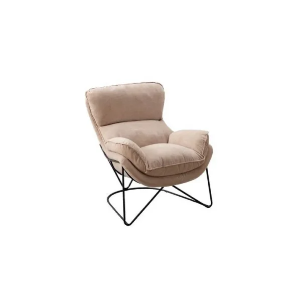 Easy - Fauteuil Confortable En Velours Beige