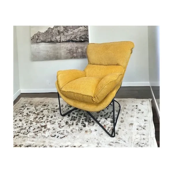 Easy - Fauteuil En Velours Jaune