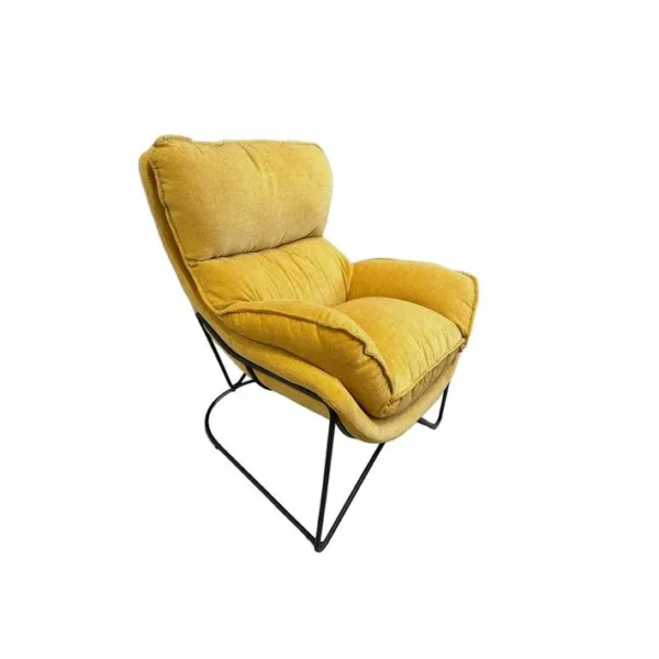 Easy - Fauteuil En Velours Jaune