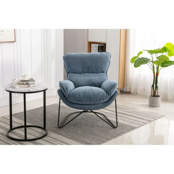 Easy - Fauteuil En Velours Bleu