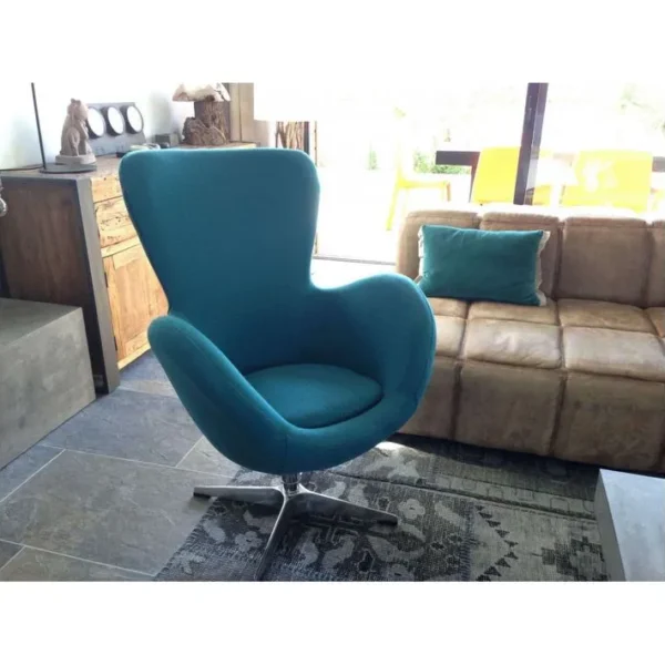 Cocoon - Fauteuil En Velours Turquoise