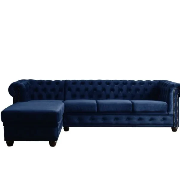 William - Canapé Chesterfield Dangle Gauche - 4 Places - En Velours