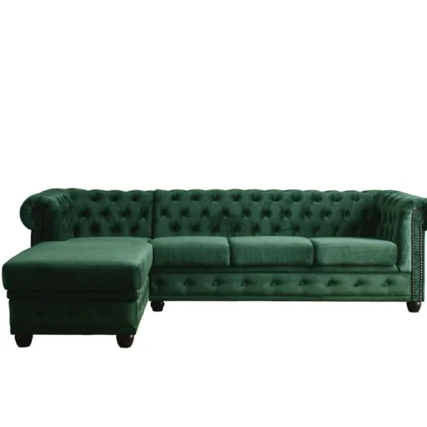 William - Canapé Chesterfield Dangle Gauche - 4 Places - En Velours