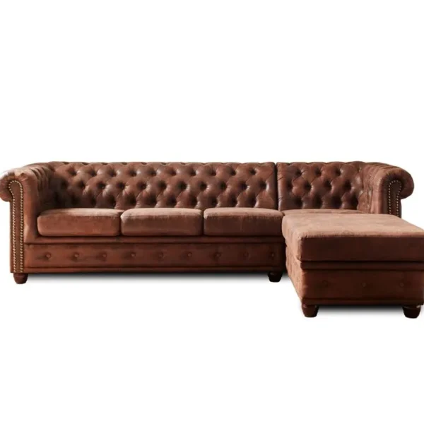 Winston - Canapé Dangle Chesterfield - 4 Places - Style Industriel - Droit