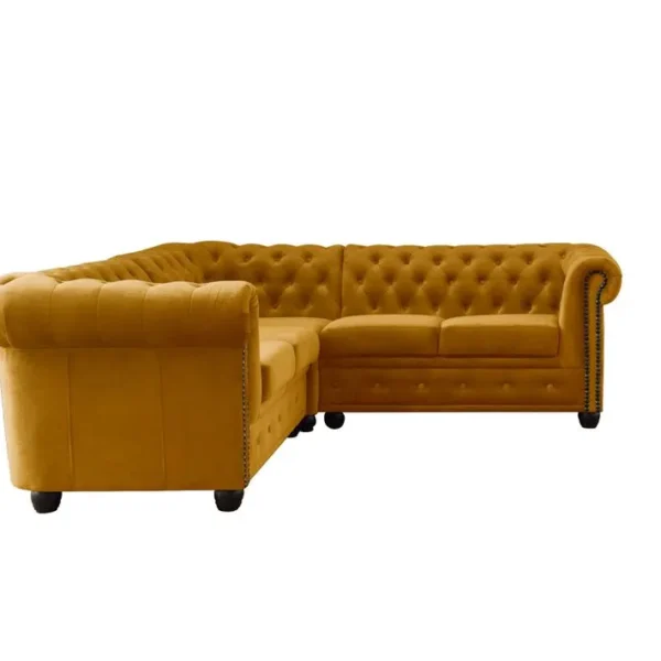 William - Canapé Chesterfield Dangle Réversible - 5 Places - En Velours